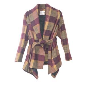 CHICWISH Wool Blend Shawl Collar Asymmetric Coat Earth Tone 2XL